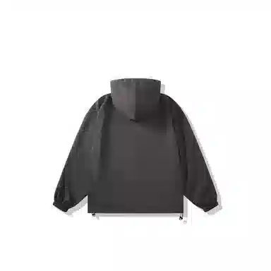 我是大卫 美式运动宽松百搭短款风衣港风工装大口袋连帽夹克外套 通用 深灰色