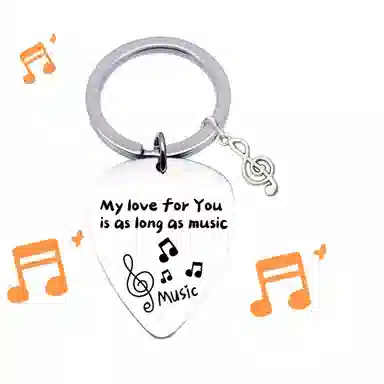 一点潮玩 不锈钢吉他 创意挂牌 小众钥匙链包包钥匙扣 谷圈挂件