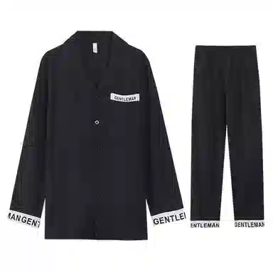 兰缪 纯棉长袖青少年时尚休闲家居服睡衣套装 男 图色