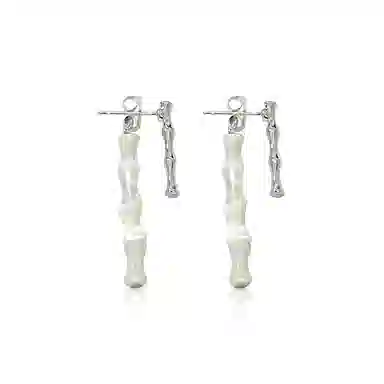 饰伴 清音摇曳  新中式复古轻奢通勤优雅竹节优雅精致 春夏秋冬可爱国潮 合金 亚克力 耳环 女款