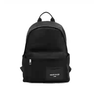 红蜻蜓 黑武士系列实用百搭 织物拼牛头层皮革 双肩包 常规 男 骑士黑