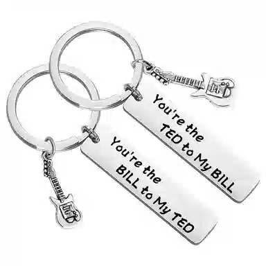 一点潮玩 不锈钢吉他 创意挂牌 小众钥匙链包包钥匙扣 谷圈挂件