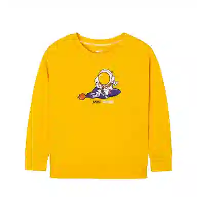 鸿星尔克儿童 童装 字母卡通套头圆领上衣宽松直筒长裤休闲运动套装 男童