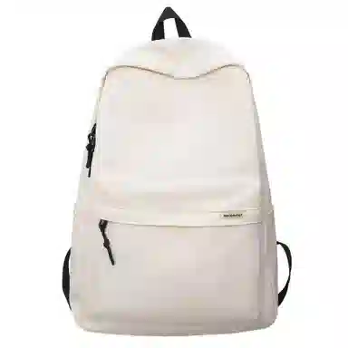 泰克森 简约大容量旅行休闲日系初高中大学生 尼龙 双肩包 男女同款情侣款 黑色/白色