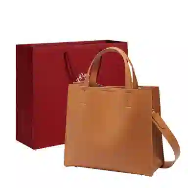 老人头 通勤简约慵懒软皮 牛皮配合成革 单肩包 女 多色