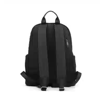 红蜻蜓 黑武士系列实用百搭 织物拼牛头层皮革 双肩包 常规 男 骑士黑