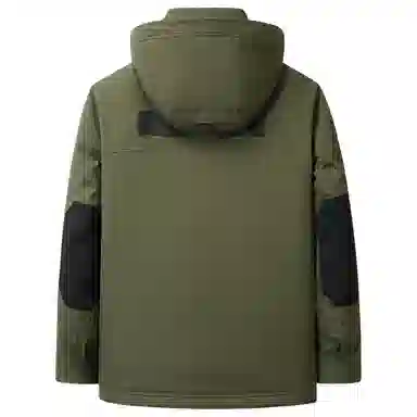 鸭鸭 中长款加厚连帽户外羽绒服 男款