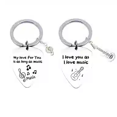 一点潮玩 不锈钢吉他 创意挂牌 小众钥匙链包包钥匙扣 谷圈挂件