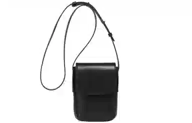 妙迪 竖款磁扣开合 牛皮 单肩包斜挎包手机包 中号 女款 棕色