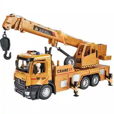 卡威 开门吊车玩具车 合金吊机车 工程车起重机小汽车 成品模型