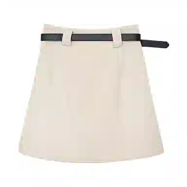 莫代尔 百搭纯色高腰宽松短款半身休闲短裙 女