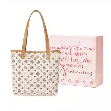 ST&SAT Tote Bag Coffee/Off-White