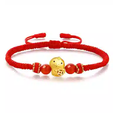 幸囍礼 暴富生肖蛇手绳 国潮聚财铜钱灵蛇手工编绳 精致轻奢招财转运手环 玛瑙 手链 男女同款情侣款