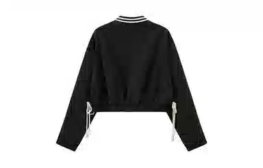 CHUU Letter Patch Baseball Jacket Black