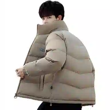 鸭鸭 立领简约纯色羽绒服 通用 黄咖色