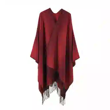 梦特娇 日常通勤常规简约空调房双面穿搭流苏 披肩 女