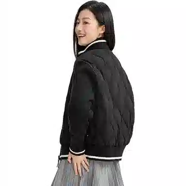 鸭鸭 休闲舒适立领短款长袖羽绒服 女