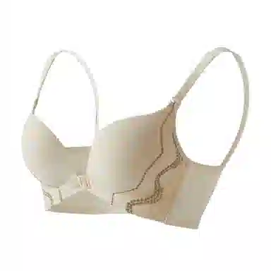 古今 纯色无钢圈前扣聚拢小胸显大侧收美背防下垂文胸 女