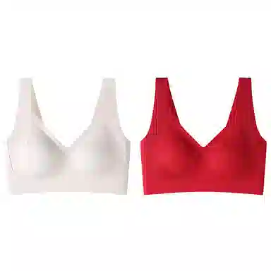 莫代尔 聚拢无痕提拉承托舒适裸感支撑立体无钢圈柔软吸湿透气文胸 女 组合装