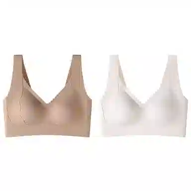 莫代尔 聚拢无痕提拉承托舒适裸感支撑立体无钢圈柔软吸湿透气文胸 女 组合装