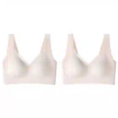 莫代尔 聚拢无痕提拉承托舒适裸感支撑立体无钢圈柔软吸湿透气文胸 女 组合装