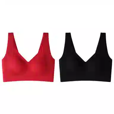 莫代尔 聚拢无痕提拉承托舒适裸感支撑立体无钢圈柔软吸湿透气文胸 女 组合装