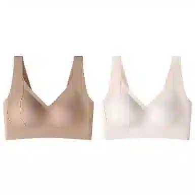 莫代尔 聚拢无痕提拉承托舒适裸感支撑立体无钢圈柔软吸湿透气文胸 女 组合装