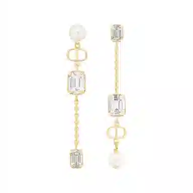 DIOR Logo Metal Earrings Gold