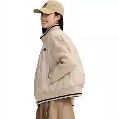 鸭鸭 休闲舒适立领短款长袖羽绒服 女