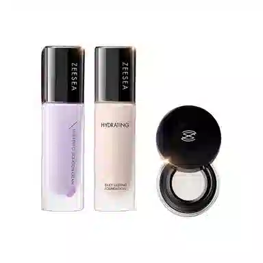 滋色 多效修颜底妆彩妆套装 提亮肤色均匀肤色零毛孔 三件套