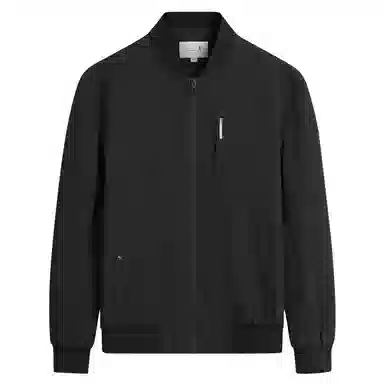 与狼共舞 运动百搭商务日常棒球领轻便舒适长袖夹克外套 男款 黑色