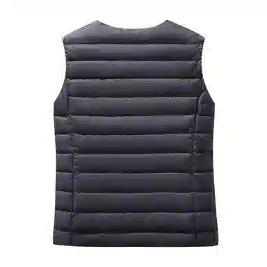 鸭鸭 纯色单排扣圆领无袖内搭外穿百搭日系极简风羽绒马甲 女款