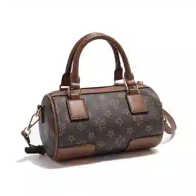 老人头 小众图案设计休闲简约日常通勤时尚百搭 合成革 单肩斜挎包 女 咖色