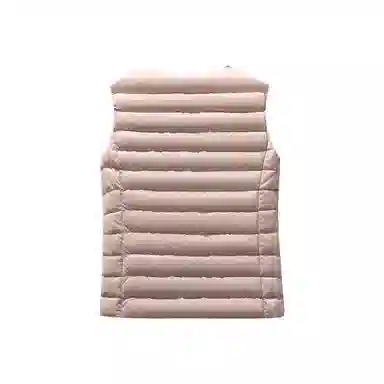 鸭鸭 纯色单排扣圆领无袖内搭外穿百搭日系极简风羽绒马甲 女款