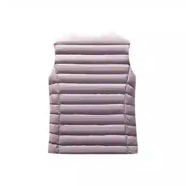 鸭鸭 纯色单排扣圆领无袖内搭外穿百搭日系极简风羽绒马甲 女款