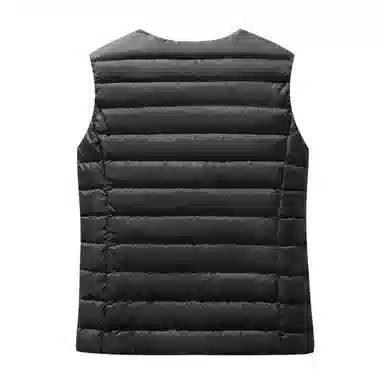 鸭鸭 纯色单排扣圆领无袖内搭外穿百搭日系极简风羽绒马甲 女款