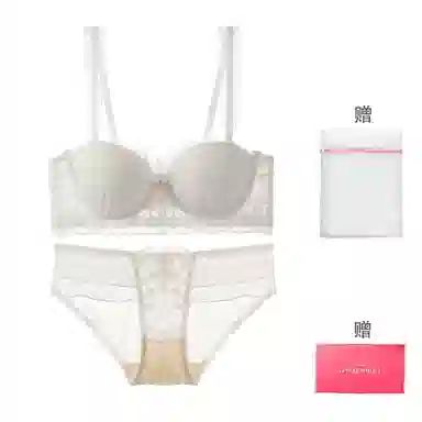内在密码 低胸二分之一半杯小胸聚拢本命年显大蕾丝结婚新娘内衣裤套装 女款