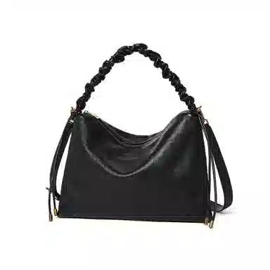 红蜻蜓 经典复古设计日常通勤不规则 牛皮拼合成革 斜挎包 常规 女款 黑色