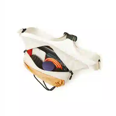 波斯丹顿 单肩包撞色斜挎包骑行挎包学生背包胸包腰包 小号 织物 男款 米白配绿