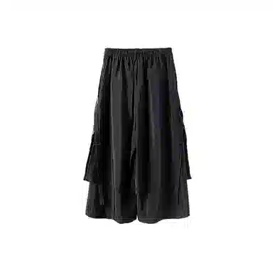 幻象者 原创设计双层阔腿裤休闲裤 男女同款 黑色