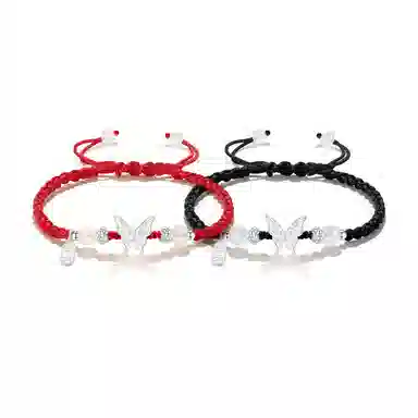 饰伴 国潮甜美在逃公主蝴蝶新中式温柔少女心森系 可调节转运上岸清冷感国风编织 琉璃 手链 男女同款情侣款