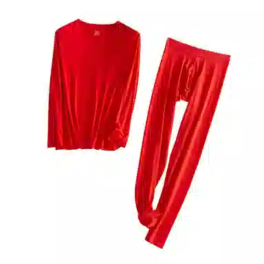 莫代尔 修身薄款打底长袖长裤保暖套装 男款