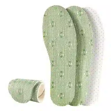 足印部落 冰凉乳胶软底舒适踩屎感夏天透气吸汗防臭通勤久站不累超软防痛 亚草 鞋垫 通用