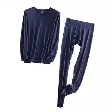 莫代尔 修身薄款打底长袖长裤保暖套装 男款