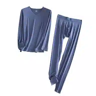 莫代尔 修身薄款打底长袖长裤保暖套装 男款