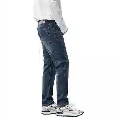 【dme】 美式复古时尚刺绣中腰百搭直筒牛仔裤 通用 蓝色