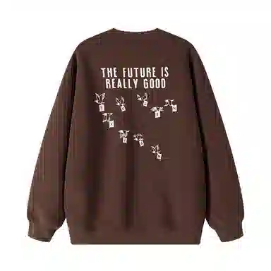 兔先森 无性别主义字母个性印花时尚潮牌圆领套头美式重磅宽松百搭长袖卫衣 男女同款