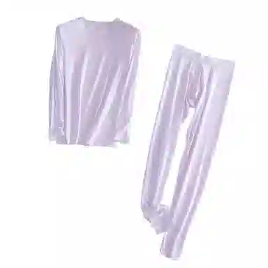 莫代尔 修身薄款打底长袖长裤保暖套装 男款