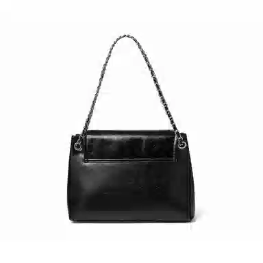 红蜻蜓 时尚复古设计小众裂纹链条简约通勤百搭款 牛皮 斜挎包 常规 女款 焦糖色/经典黑