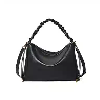 红蜻蜓 经典复古设计日常通勤不规则 牛皮拼合成革 斜挎包 常规 女款 黑色